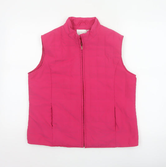 Style by EWM Women Pink Size 14 Padded Quilted Puffer Waistcoat Gilet