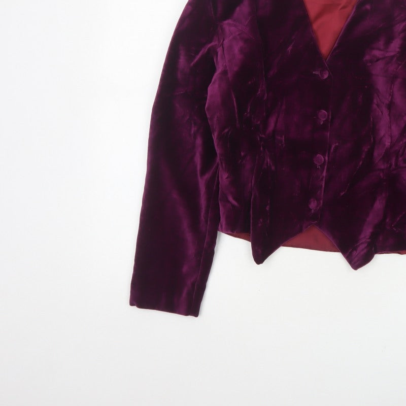 Next Originals Women’s Purple Velvet Blazer Jacket UK 12 Formal
