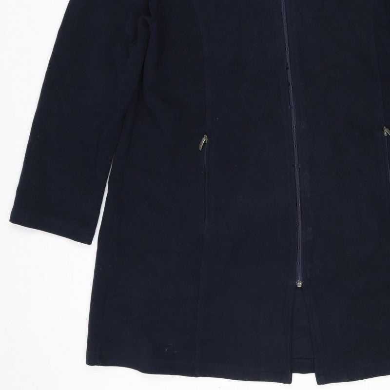 Elvi Women’s Navy Blue Size 18 Full Zip Hooded Cotton Blend Hoodie