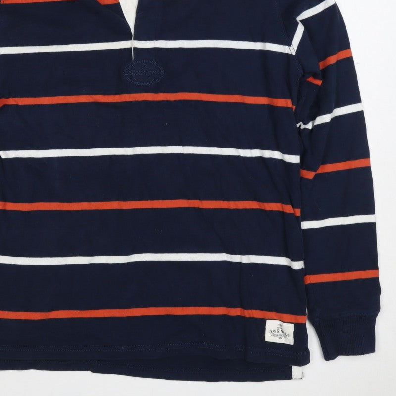 Additional view of Marks and Spencer boys’ blue 13-14 years striped henley sweatshirt