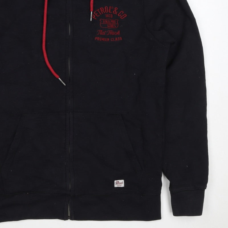 Additional view of Petrol Men Black M Full Zip Hooded Logo Sweatshirt Graphic Print