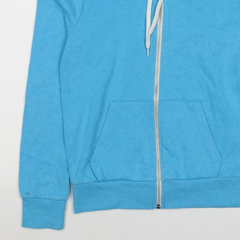 Divided by H&M Women Blue UK 10 Full Zip Hooded Cotton Hoodie