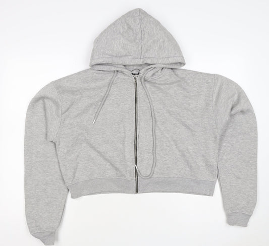 PrettyLittleThing Women Grey Size 22 Full Zip Hooded Hoodie
