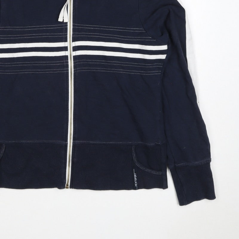Next Women’s Navy Blue UK 14 Full Zip Hooded Striped Hoodie