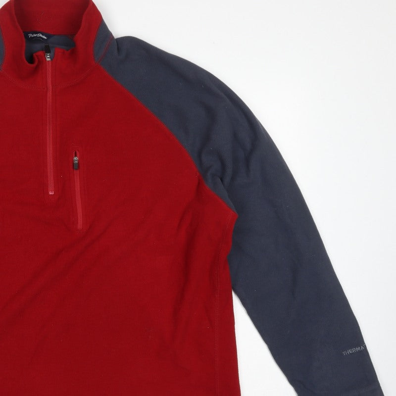 Peter Storm Men's Red Grey 2XL 1/4 Zip Thermal Fleece Sweatshirt