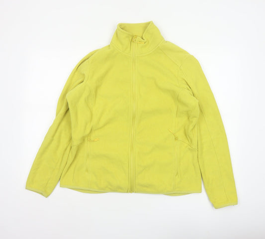 Marks and Spencer Women Yellow Size 16 Fleece Full Zip Jacket Pockets