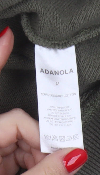 Adanola Men's Green M Oversized Pullover Hoodie Logo Organic Cotton
