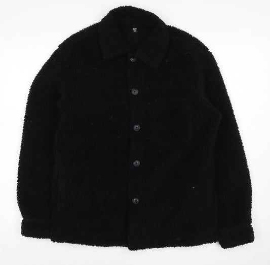 UNIQLO Women’s Black XS Teddy Fleece Button Jacket Collared