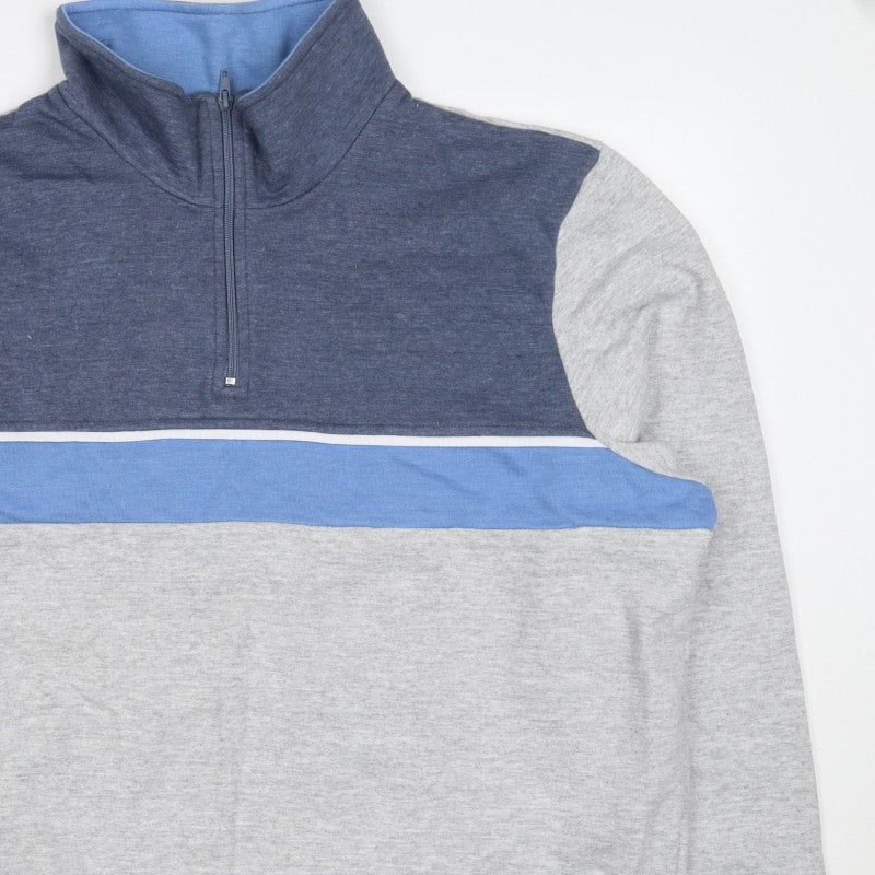 Additional view of Damart Men Multicoloured L 1/4 Zip Colour Block Sweatshirt