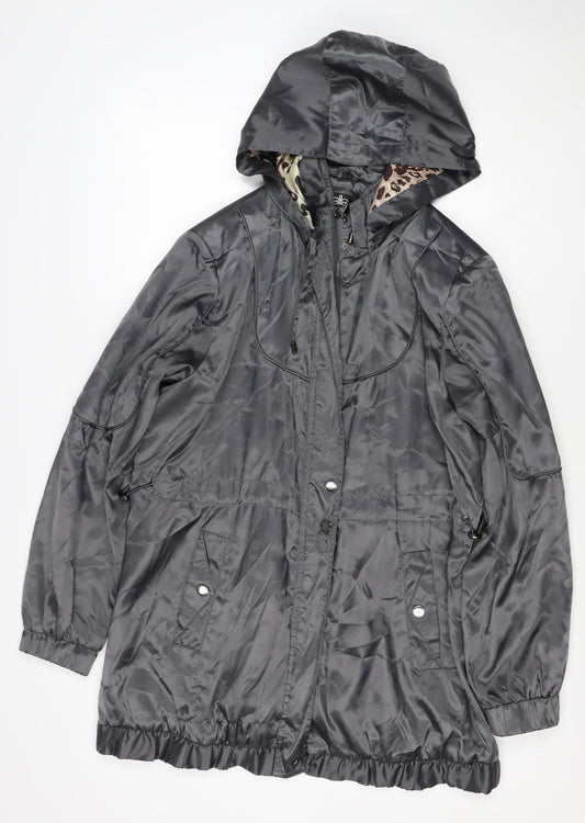 No.1 by OX Women’s Grey Size 16 Long Hooded Parka Coat