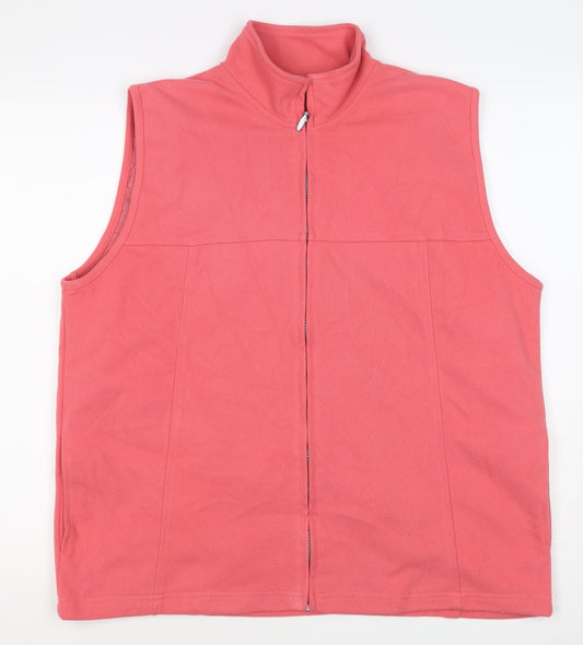 Stilo Women's Pink L Sleeveless Full Zip Polyester Waistcoat