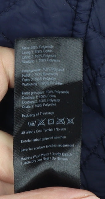 Joules Women’s Blue UK 14 Quilted Padded Mid-Length Jacket