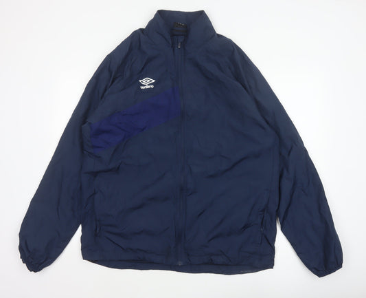 Umbro Men’s Blue 2XL Windbreaker Jacket Full Zip Sports Logo