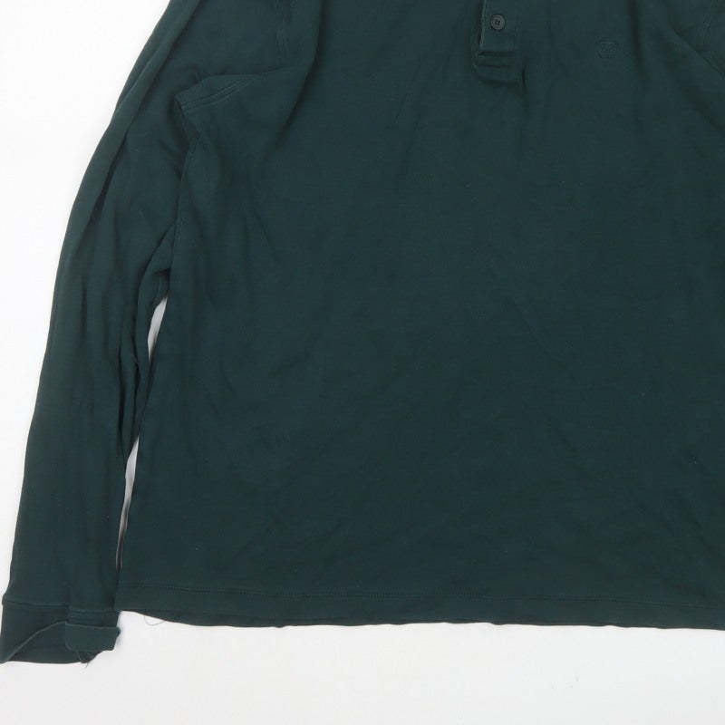 Additional view of James Pringle Men Green Medium Long Sleeve Cotton Polo Shirt