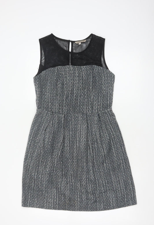 Marks and Spencer Limited Edition Women's Black Grey Fit & Flare Dress 10