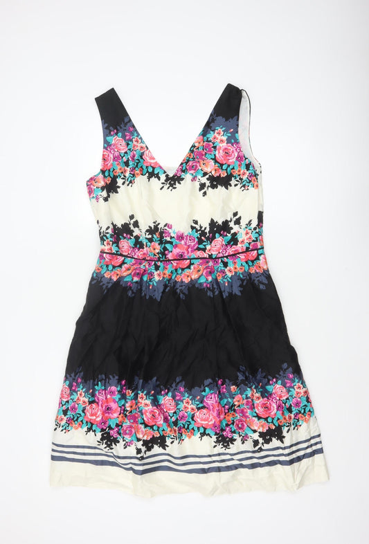 Monsoon Women’s Multicoloured Floral Fit & Flare Dress UK 14