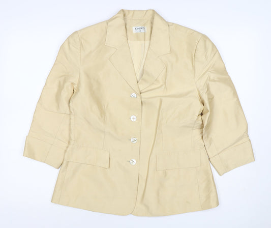 Kaliko Women Ivory UK 14 Silk Lined Single-Breasted Blazer
