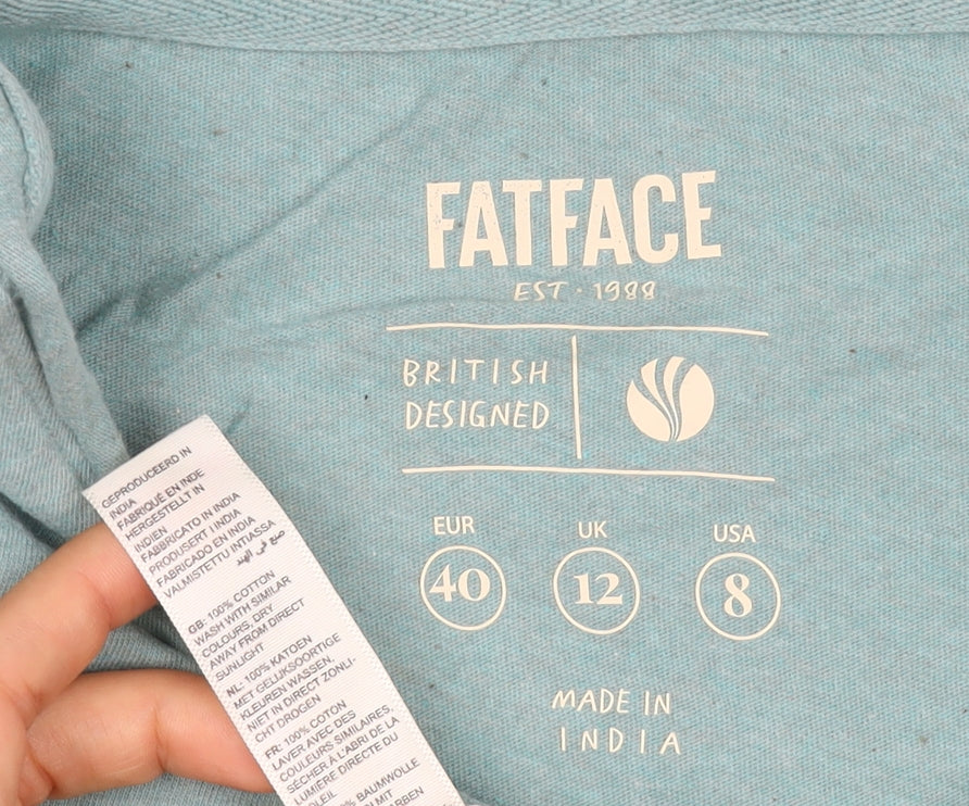 FatFace Women’s Blue UK 12 Basic Cotton Marine Wave T-Shirt