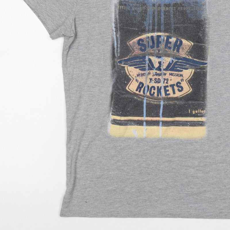 Additional view of Superdry men’s grey m graphic space rocket crew neck t-shirt