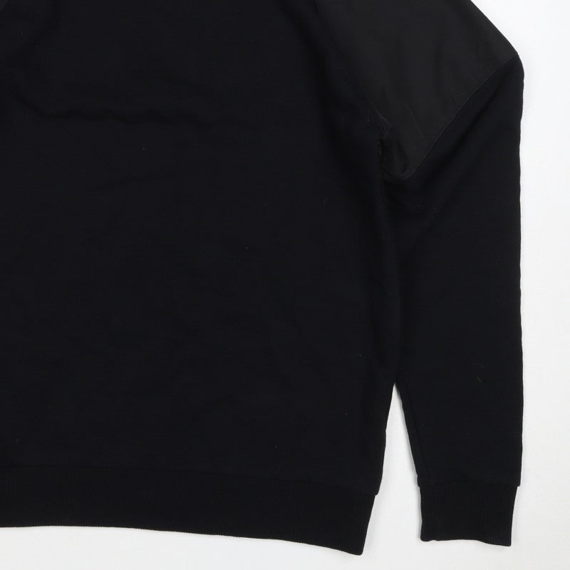 Additional view of Outfitters Men’s Black M Crew Neck Pullover Sweatshirt Contrast Sleeves