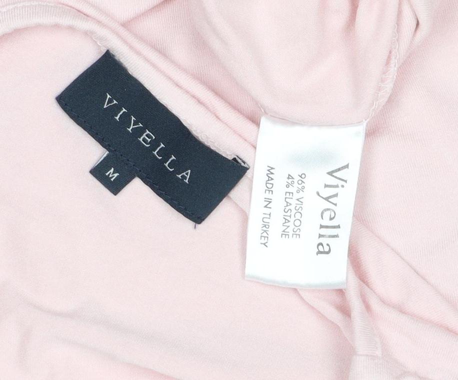 Viyella Women’s Pink M Jersey Sequin Scoop Neck Long Sleeve T-Shirt
