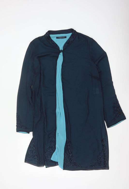 Windsmoor Women’s Blue Beaded Chiffon Jacket Size 10 Formal