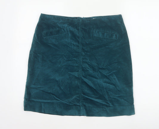 Mistral Women Green UK 14 Velvet Mini Straight Pencil Skirt
