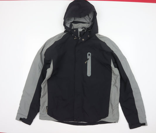 Backswing Men’s Black Grey M Hooded Ski Jacket Full Zip