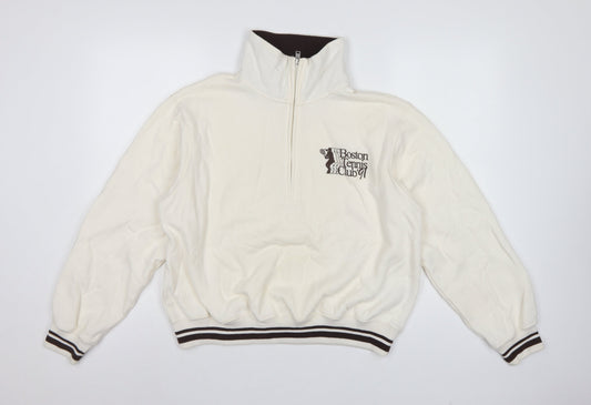 Hollister Women’s Ivory S 1/4 Zip Boston Tennis Club Sweatshirt