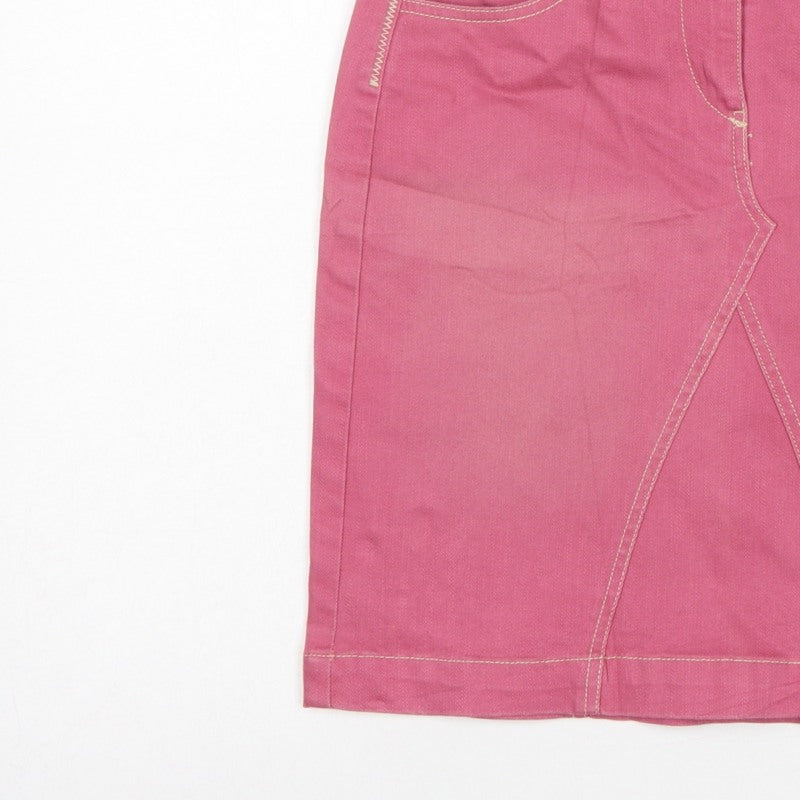 Boden Women’s Pink UK 6 Cotton Denim Pencil Knee Length Skirt