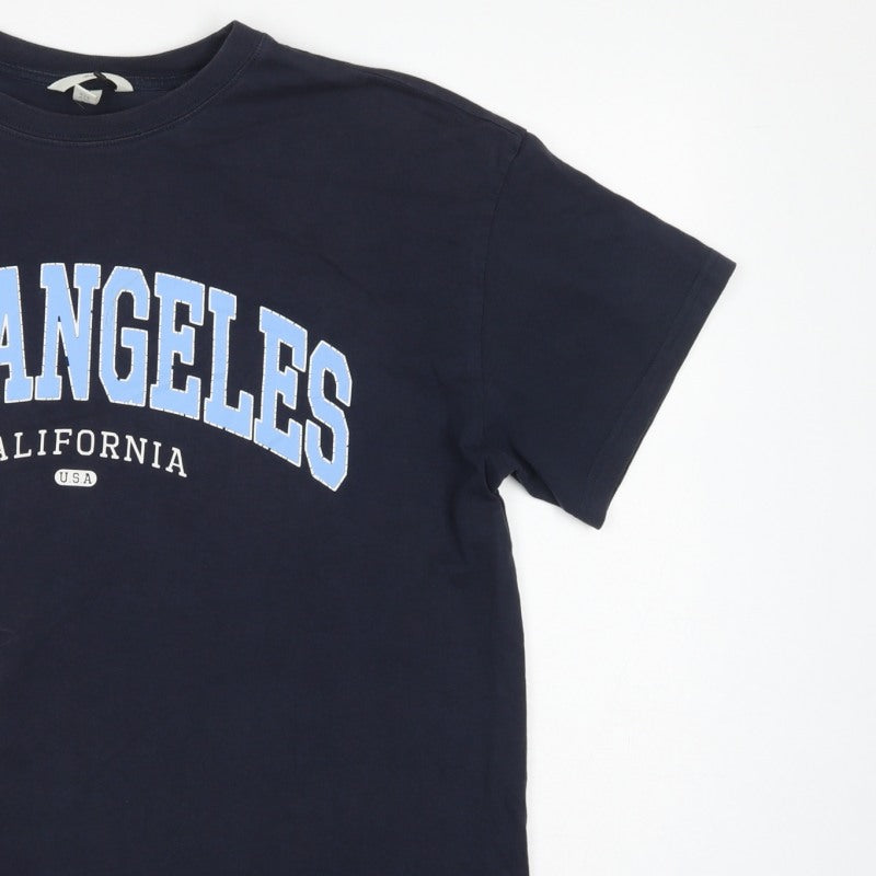 H&M Women Blue M Los Angeles California Cotton Jersey T-Shirt