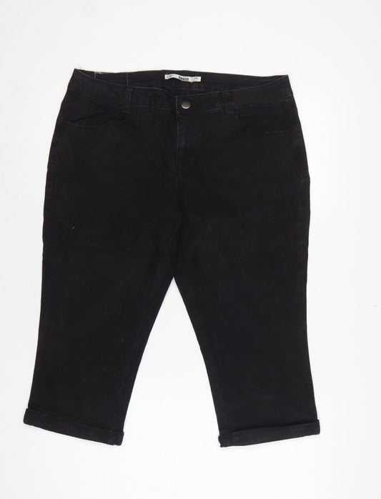 DP Denim Women’s Black UK 14 High Rise Mom Jeans Cuffed