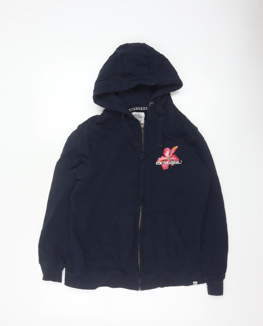 Animal Women’s Blue UK 8 Full Zip Floral Graphic Hoodie