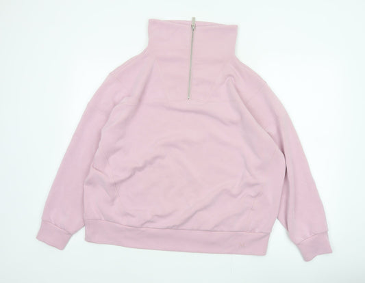 Crew Clothing Company Women Pink XL Pullover Half Zip Sweatshirt