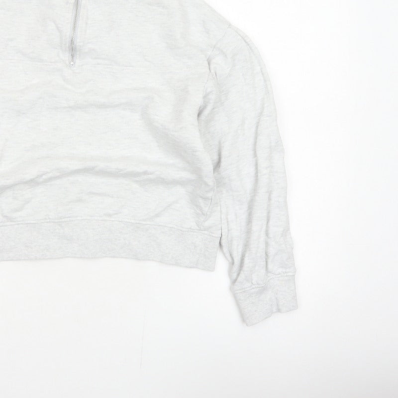 ASOS DESIGN Women’s Grey UK 4 Quarter Zip High Neck Sweatshirt