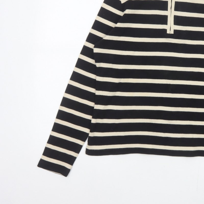 Maine New England Women’s Black Stripe 1/2 Zip Sweatshirt UK 12