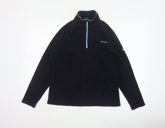 Craghoppers Women Black UK 12 Fleece 1/4 Zip High Neck Sweatshirt