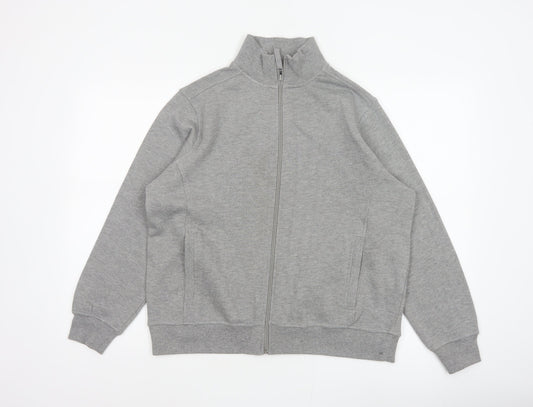 Bm Women’s Grey M Basic Full Zip Fleece Jacket with Pockets