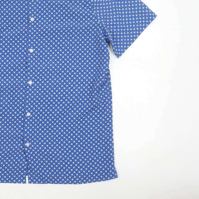 Additional view of Marks and Spencer Men Blue L Geometric Short Sleeve Button-Up Shirt
