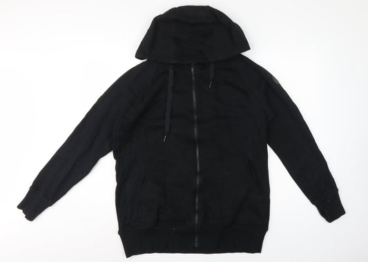Seraphine Women Black L Maternity Full Zip Hooded Fleece Hoodie