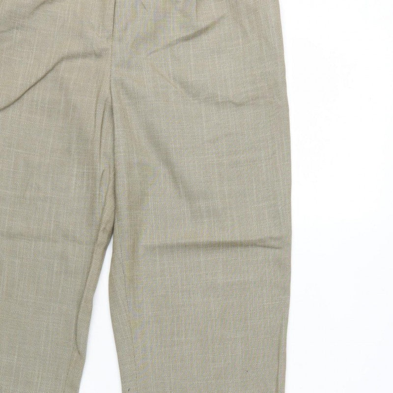 H&M Women’s Beige Tailored Tapered Trousers UK 8 High Rise