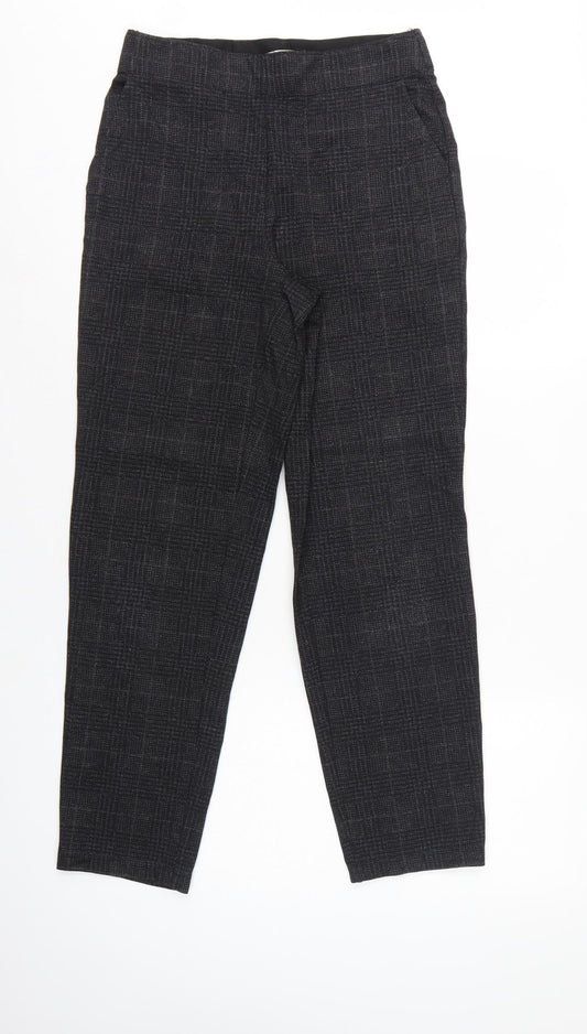 Max Studio Women Black S Tapered Textured Tailored Trousers