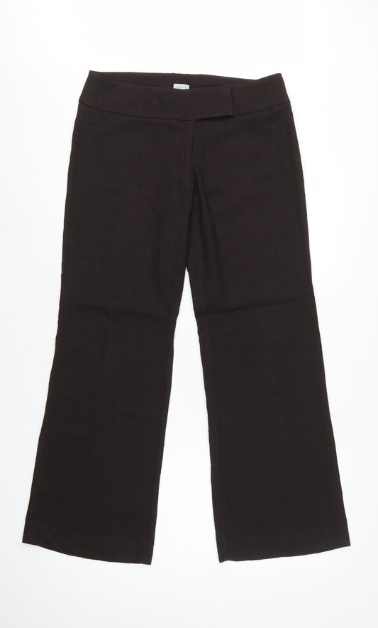 Oasis Women Black UK 12 Bootcut Tailored Dress Trousers