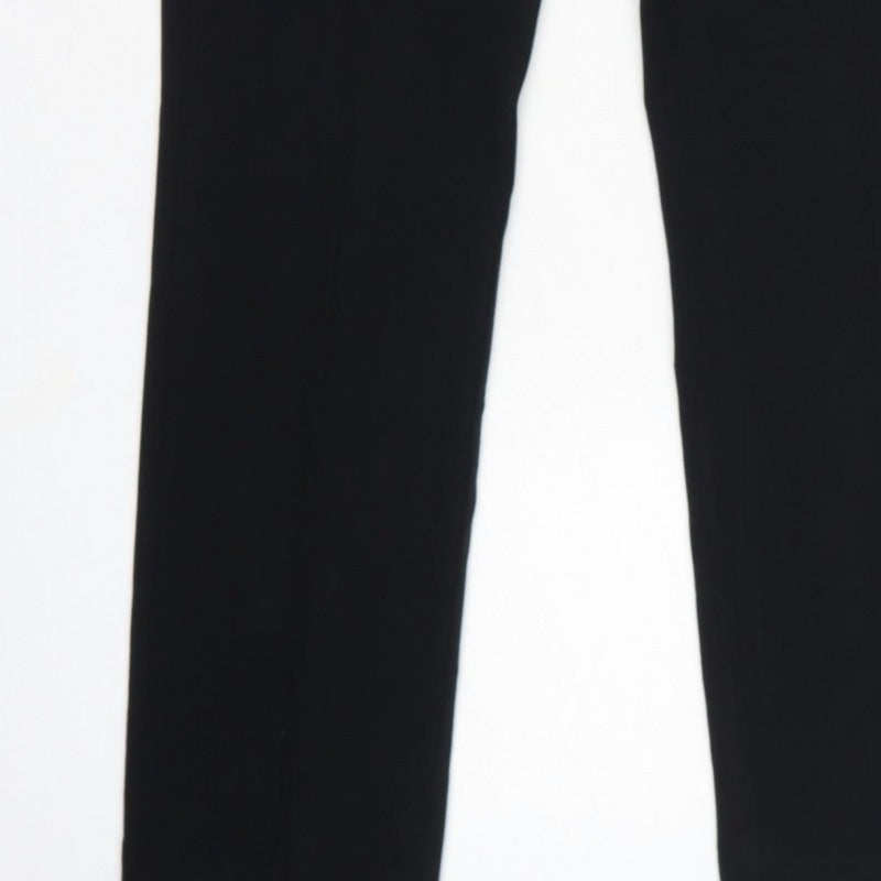 Marks & Spencer Women Black UK 12 Long Straight Dress Trousers