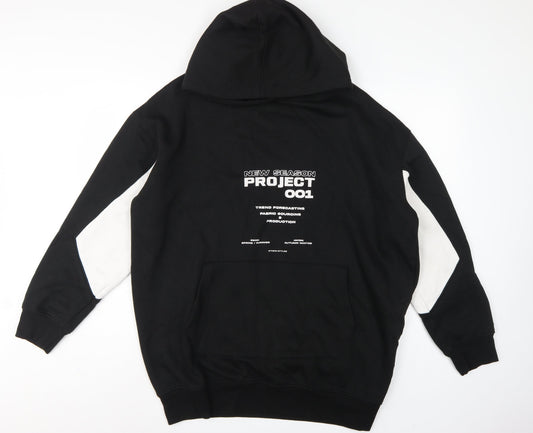 PrettyLittleThing Women’s Black UK 12 Pullover Hoodie Graphic Print