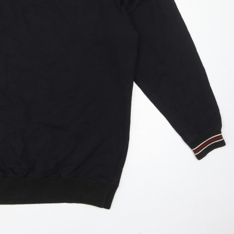 Additional view of MOTO Men’s Black L Pullover Crew Neck Sweatshirt Striped Trim