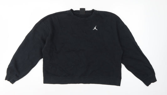 Jordan Women’s Black S Loose Fit Logo Crewneck Pullover Sweatshirt