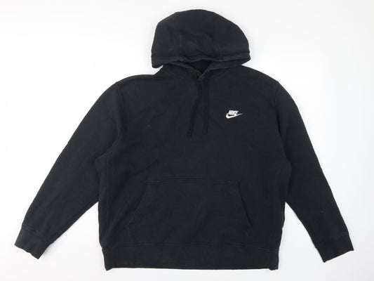 Nike Women’s Black XL Pullover Hoodie Logo Cotton Blend Kangaroo Pocket