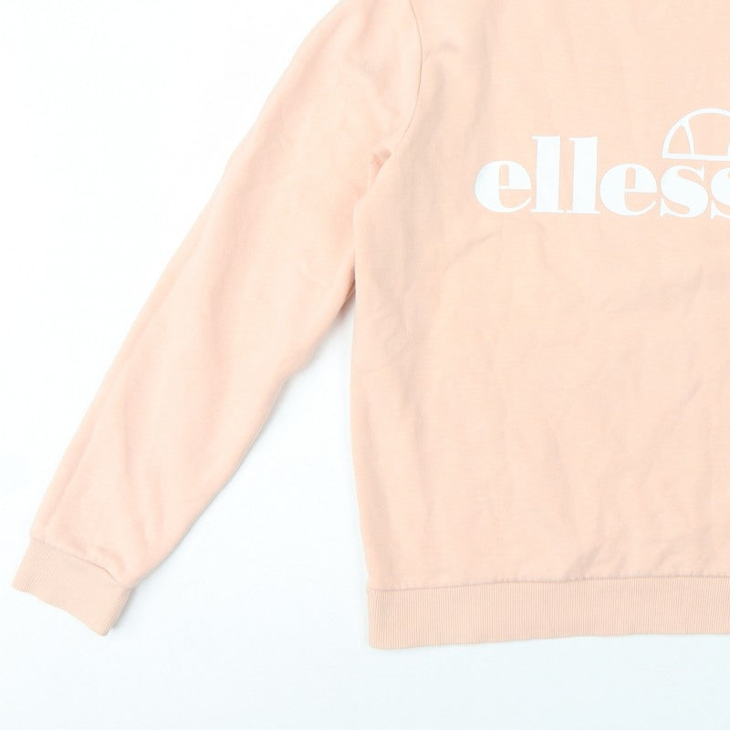 Ellesse Women’s Pink Logo Fleece Sweatshirt UK 12 Crew Neck