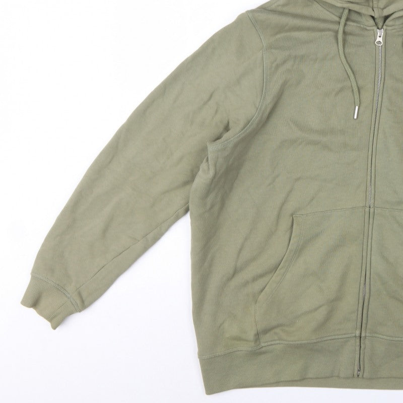 Marks & Spencer Women Green UK 16 Full Zip Hooded Cotton Hoodie